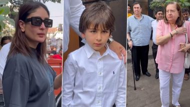 Kareena Kapoor Khan and Karisma Step Out for Family Lunch With Kids Taimur and Jeh (Watch Video)