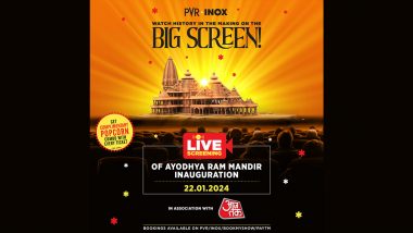 Ayodhya Ram Mandir Pran Pratishtha Ceremony: PVR and INOX To Have Live Screening of Lord Ram Temple Consecration Event on January 22