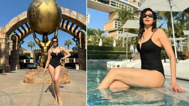 Karishma Tanna in Monokini Soaks Up The Sun and Chills by the Pool in Hot Pics From Dubai Getaway!