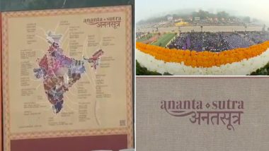 Republic Day 2024: ‘Anant Sutra- Endless Thread’ Showcasing 1,900 Sarees, Drapes From Across Country Put Up Along Kartavya Path (Watch Video)