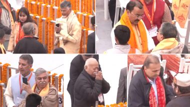Ram Mandir Pran Pratishtha Ceremony: Industrialists Anil Ambani, Sunil Mittal Arrive in Ayodhya for Ram Temple Consecration (Watch Videos)