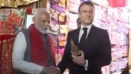 PM Narendra Modi Explains UPI Digital Payments System to French President Emmanuel Macron in Rajasthan&rsquo;s Jaipur (Watch Video)