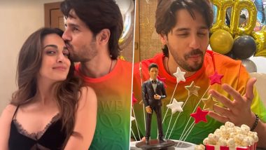 Kiara Advani and Sidharth Malhotra Share a Passionate KISS on Actor’s 39th Birthday; Actress Drops Sweet Glimpses From Late-Night Celebrations (View Pic)