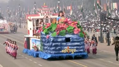 Republic Day 2024: Manipur Tableau Themed Five Centuries Old All-Women Market, Lotus Fibre Displayed at Kartavya Path (Watch Video)