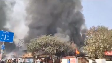 Chandigarh Fire Video: Massive Blaze Engulfs Furniture Market, Fire Tenders Present at Spot