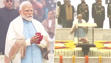 Mahatma Gandhi Punyatithi 2024: PM Narednra Modi Pays Floral Tribute to Bapu on His 76th Death Anniversary (Watch Video)