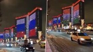 Republic Day 2024 Celebrations: Moscow&rsquo;s Novy Arbat Building Lightens Up With Indian and Russian Flags (Watch Video)