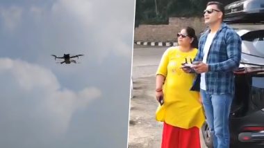 Security Breach at Tirupati: Couple Flouts Drone Ban, Record Aerial Videos on Tirumala Ghat in Andhra Pradesh (Watch Videos)