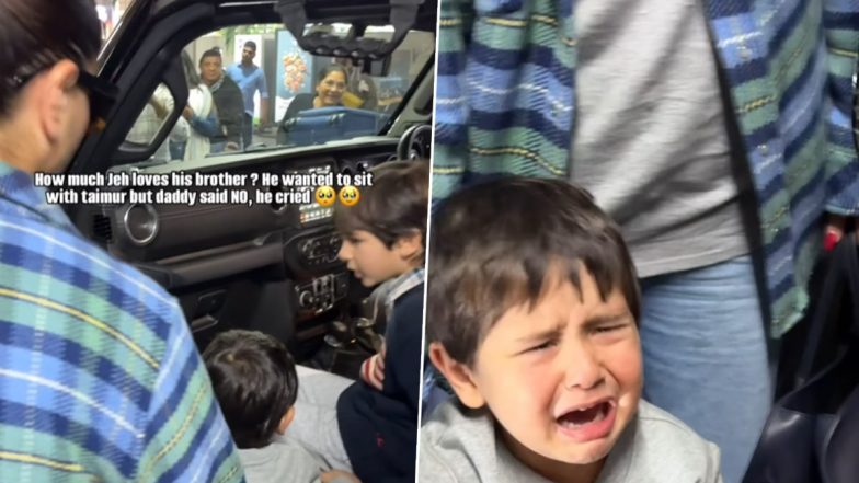 Baby Jehangir Cries After Mom Kareena Kapoor Sweetly Shifts Him to the Backseat, Video of Jeh’s Sweet Protest at the Airport Will Surely Melt Your Heart – WATCH