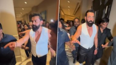 Animal Success Party: Bobby Deol Wins Hearts for His Sweet Gesture, Asks Security Not To Push Fans (Watch Video)