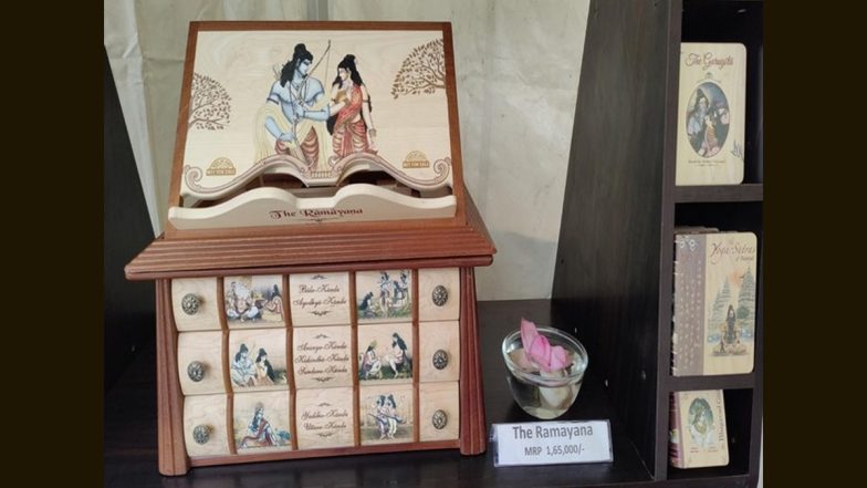 Ram Temple Inauguration: Ramayana Priced at Rs 1.65 Lakh Reaches Ayodhya Ahead of Ram Mandir Pran Pratishtha Ceremony (Watch Video)
