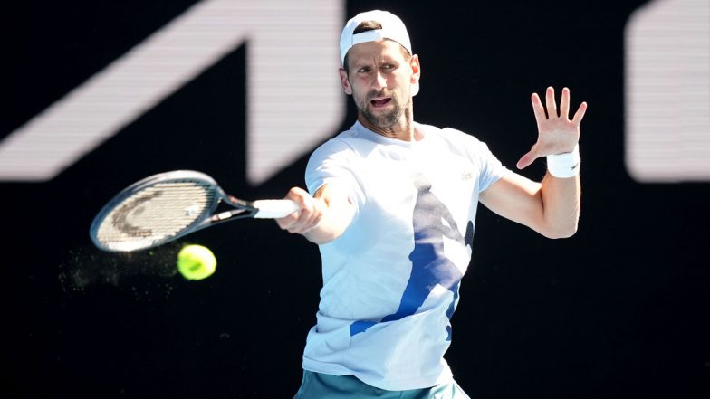 Australian Open 2024: Novak Djokovic Arrives at Melbourne Park For Practice Session Ahead of AO24 Title Defence (See Pictures)