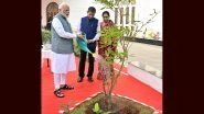 PM Narendra Modi, Tamil Nadu Governor RN Ravi Plant &lsquo;Rudraksha&rsquo; Saplings on Raj Bhavan Premises (See Pic)