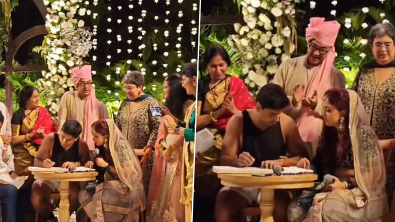 Ira Khan Marries Nupur Shikhare in Intimate Wedding Ceremony in Mumbai; Aamir Khan, Reena Dutta Bless the Newlyweds (Watch Video)