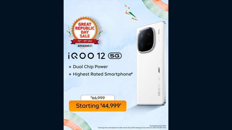 Amazon Great Republic Day Sale 2024: iQOO 12 5G Powered by Snapdragon 8 Gen 3 Available at Massive Discount; Know More Details