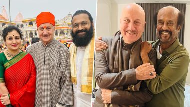 ‘Met Many in Ayodhya’! Anupam Kher Expresses Happiness As He Shares Photos With Rishab Shetty, Rajinikanth and Others From Ram Mandir Inauguration