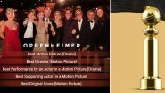 Golden Globes 2024: Christopher Nolan&rsquo;s Oppenheimer Secures 5 Prestigious Awards, Check Out Full List of Winners