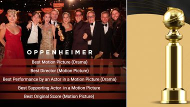Golden Globes 2024: Christopher Nolan’s Oppenheimer Secures 5 Prestigious Awards, Check Out Full List of Winners