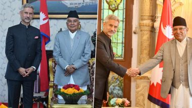 EAM S Jaishankar Calls on Nepal President Ramchandra Paudel and Prime Minister Pushpakamal Dahal 'Prachanda' (See Pics)