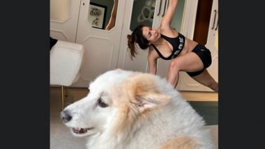 Malaika Arora Sweats It Out in Her Morning Workout As She Offers a Glimpse Into Her Fitness Routine With Adorable Pet Casper (View Pic)