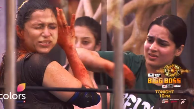 Bigg Boss 17: Mannara Chopra Screams in Pain After Ayesha Khan Applies Chilli Powder on Her During Torture Task (Watch Video)