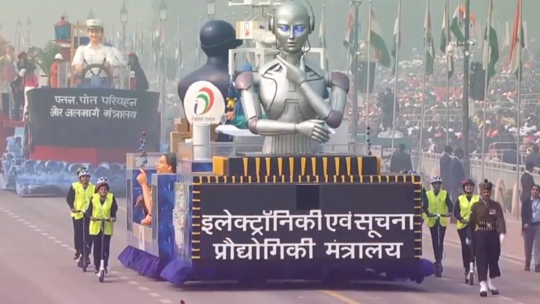 Republic Day 2024: Ministry of Electronics & IT Tableau Shows India Leveraging AI in Healthcare, Logistics & Edu and Advancement Made in Electronics Manufacturing (Watch Video)