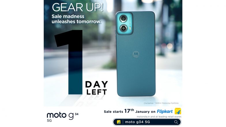 Moto G34 5G to Go on Sale on January 17; Know Specifications and Features of Motorola’s Budget Smartphone