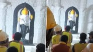 Ram Mandir Inauguration: First Look of Lord Ram Idol Covered in Veil, Placed in Ayodhya Temple Sanctum Sanctorum Revealed (See Pics)