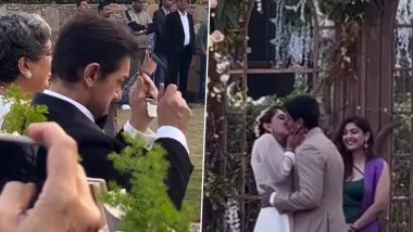 Ira Khan-Nupur Shikhare Wedding: 'Emotional' Aamir Khan Sheds Tears of Joy After Couple Seal the Deal With a Kiss at Christian White Ceremony (View Pics)