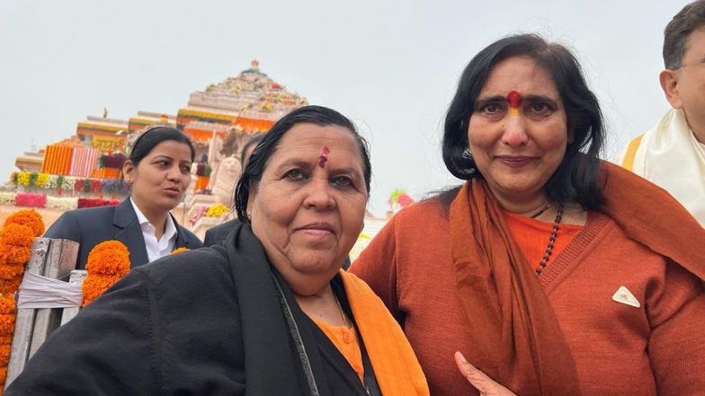 Ram Temple Consecration Ceremony: Tears, Hugs and Happiness in Ayodhya; Pran Pratishtha Epochal Moment for Uma Bharti, Sadhvi Rithambhara (See Pics) - Vimarsana News