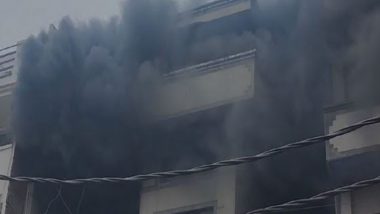 Delhi Fire Video: Massive Blaze Engulfs Factory in Narela, Firefighters on Scene