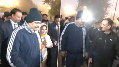 Rajasthan CM Bhajan Lal Sharma Goes for Morning Walk, Relays PM Narendra Modi's 'Fit India' Message (Watch Video)