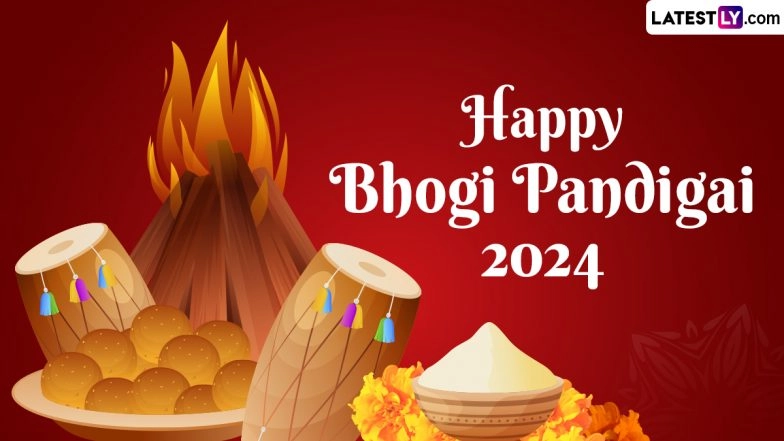Happy Bhogi 2024 Images &amp; Bhogi Pongal HD Wallpapers for Free Download Online: WhatsApp Status, Greetings, Quotes and SMS for the First Day of Pongal