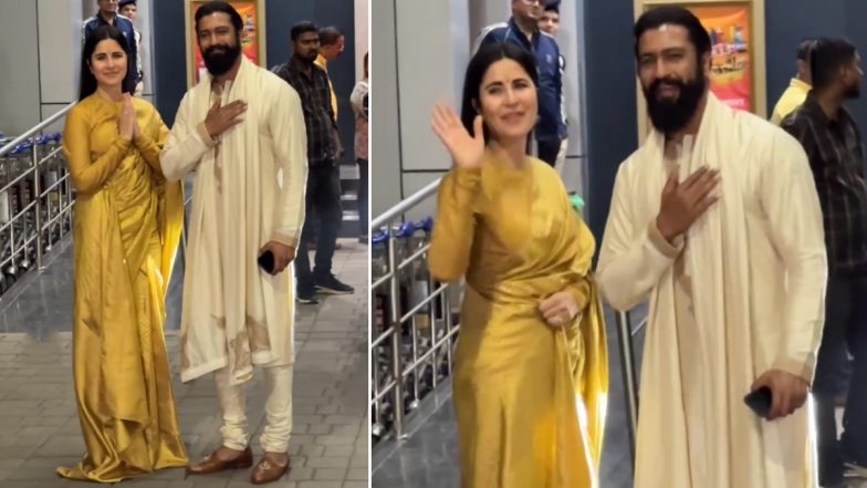 Vicky Kaushal and Katrina Kaif Return Home After Attending Ram Mandir Pran Pratishtha Ceremony in Ayodhya (Watch Video)