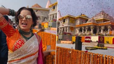 Kangana Ranaut Joyfully Shouts ‘Jai Shree Ram’ at Pran Pratishtha Ceremony in Ayodhya (Watch Video)