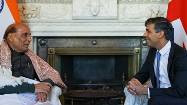 Rajnath Singh Concludes UK Visit After ‘Warm Meeting’ With British PM Rishi Sunak (See Pics)