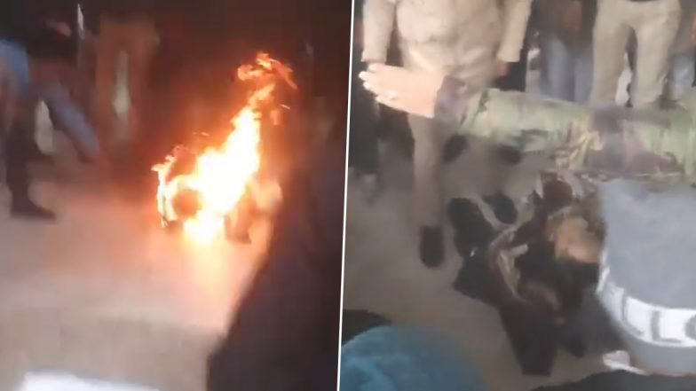 Uttar Pradesh Shocker: Farmer Attempts Self-Immolation At Meerut SDM Office, Suffers 70% Burns; Disturbing Video Surfaces