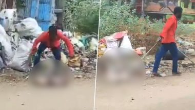 Animal Cruelty in Tamil Nadu: Man Held for Brutally Beating Stray Dog With Iron Rod, Dragging it With Metal Wire on Road in Madurai; Disturbing Video Surfaces