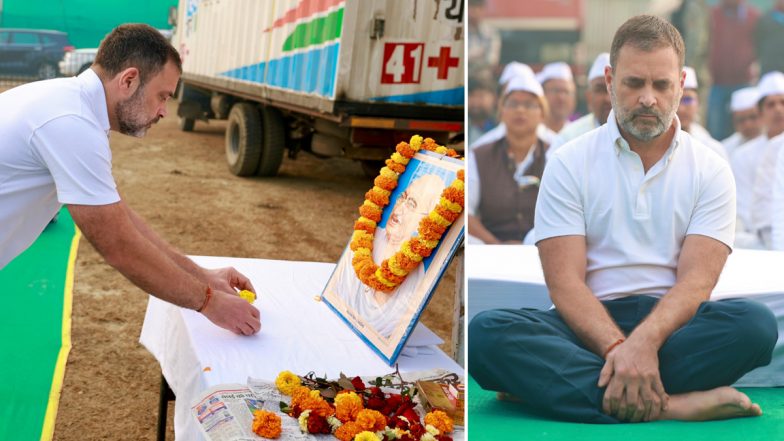 Bharat Jodo Nyay Yatra in Bihar: Rahul Gandhi Pays Respect to Mahatma Gandhi on His Death Anniversary in Araria (See Pics)