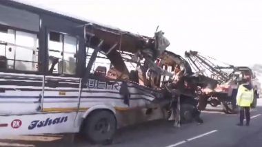 Assam Road Accident: 12 Killed, 30 Injured in Head-On Collision Between Truck and Bus in Golaghat District (Watch Video)