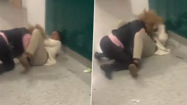 Missouri High School Viral Video: Punches and Kicks Fly as Ugly Fight Breaks Out Between Elderly Teacher and Student