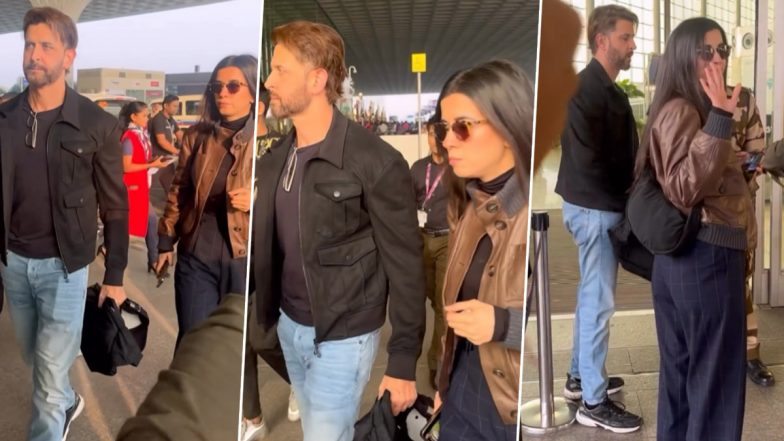 Hrithik Roshan and Girlfriend Saba Azad Papped at Airport, Couple Jets Off to Undisclosed Location (Watch Video)