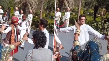 Ira Khan and Nupur Shikhare Wedding: Aamir Khan Lets Loose of His PK Avatar, Dances to ‘Tharki Chokro’ During Pre-Wedding Festivities (Watch Video)