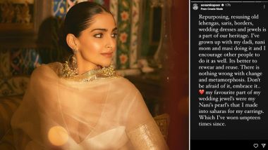Sonam Kapoor Advocates Sustainable Style, Encourages Fans Repurpose and Rewear Outfits in Latest Insta Post!