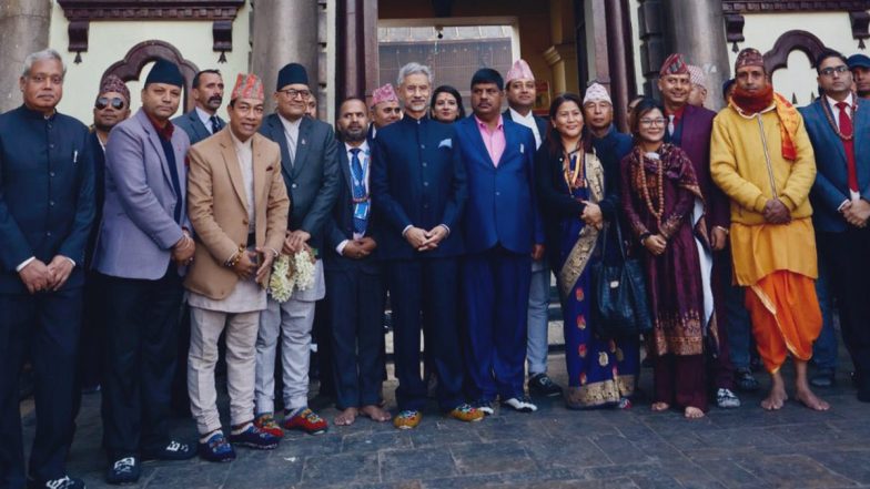 ‘Prayed For Well-Being of Our Two Peoples, India-Nepal Ties’: External Affairs Minister S Jaishankar Offers Prayers at Pashupatinath Temple in Kathmandu (See Pics and Video)