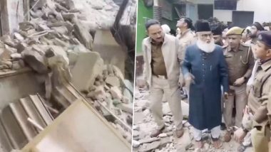 Rajasthan Building Collapse: Five Feared Trapped After Building Collapses Near Ajmer Sharif Dargah (Watch Video)