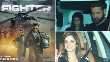 Fighter: Hrithik Roshan’s Ex-Wife, Sussanne Khan, Along With Their Sons, Hrehaan and Hridhaan, Attend Film Screening (Watch Video)