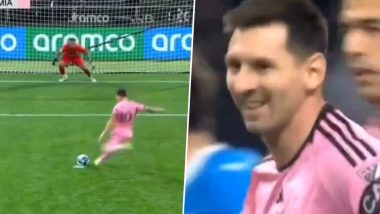 Lionel Messi Goal Video Highlights: Watch Inter Miami Star Net A Penalty Against Al-Hilal in Riyadh Season Cup 2024 Match