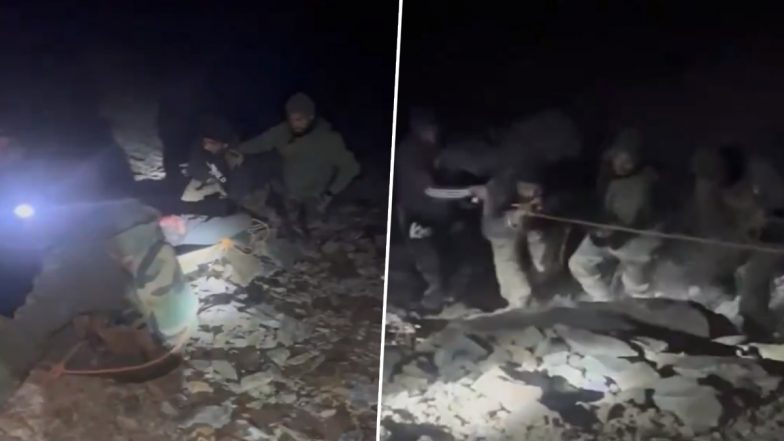 Jammu and Kashmir: Indian Army Rescues Man From 300-Foot-Deep Gorge After His Car Met With Accident in Poonch (Watch Video)