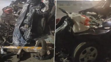 Delhi Road Accident Video: Two Police Officers Killed After Car Collides with Truck at Kundli Border, FIR Alleges Negligence by Truck Driver